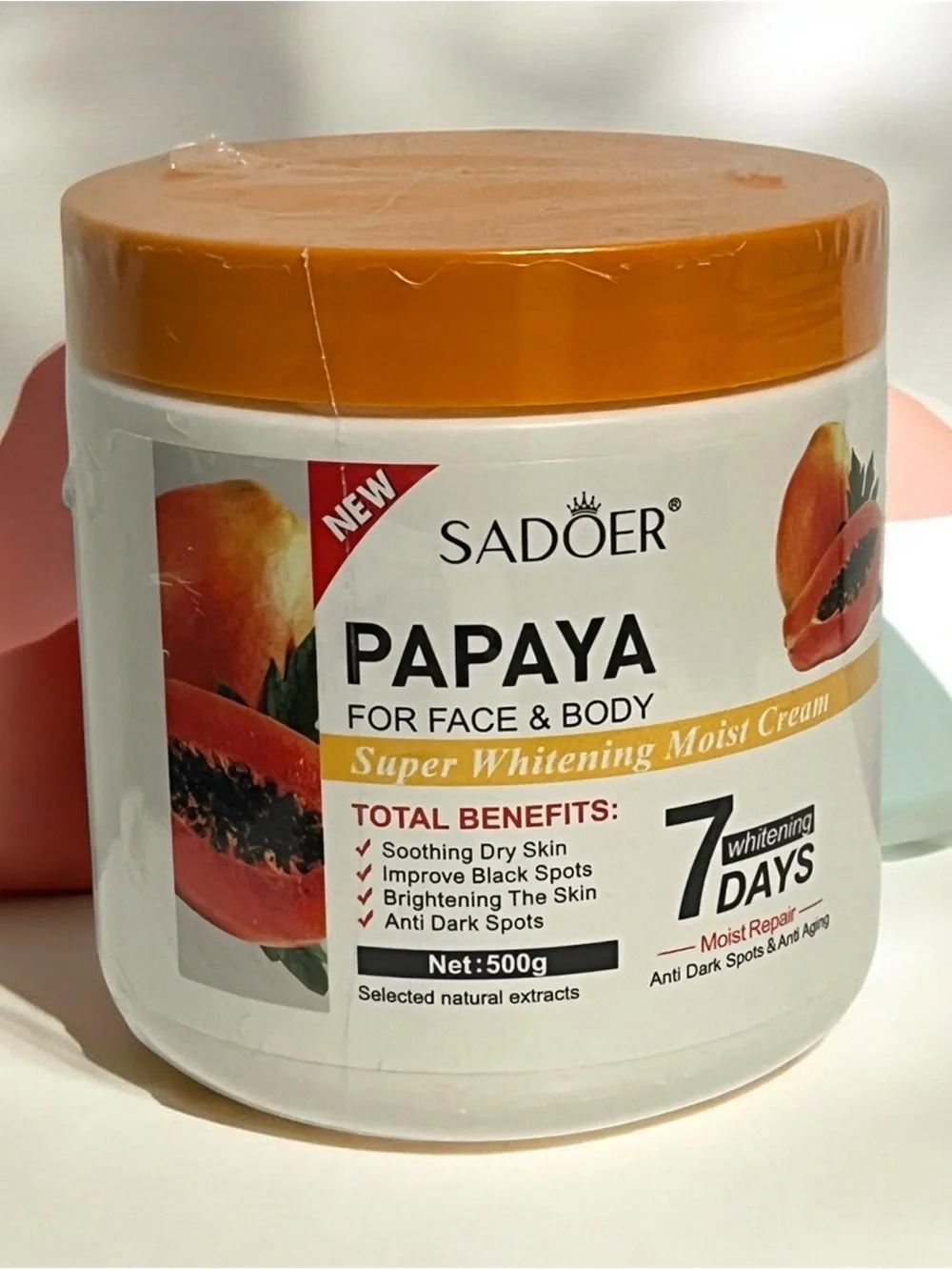 Papaya Super Whitening Moist Cream for Face & Body - Orange